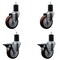 Service Caster 4'' Maroon Poly Wheel Swivel 1-3/4'' Expanding Stem Caster Set 2 Brakes, 4PK SCC-EX20S414-PPUB-MRN-2-PLB-2-134 - alternate 1